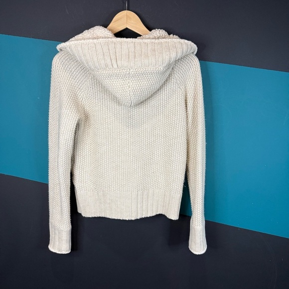 Zara Cream Button-Up Hooded Cardigan - Picture 4 of 12